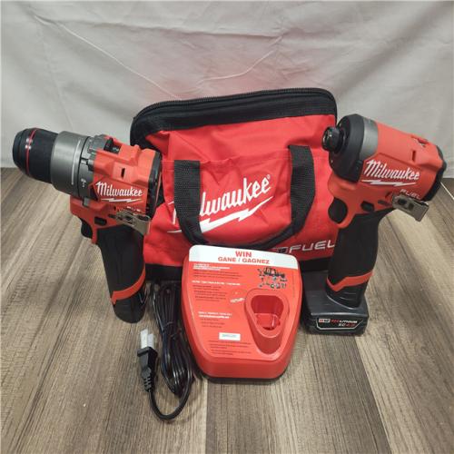 AS-IS- Milwaukee 12V Brushless Hammer Drill and Impact Driver Combo Kit
