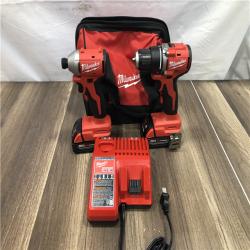 AS-IS Milwaukee 18V Lithium-Ion Brushless Cordless Compact Drill/Impact Combo Kit