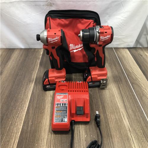 AS-IS Milwaukee 18V Lithium-Ion Brushless Cordless Compact Drill/Impact Combo Kit