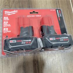 NEW! Milwaukee M12 12-Volt Lithium-Ion XC Extended Capacity 3.0Ah Battery Pack 3.0Ah (2-Pack)
