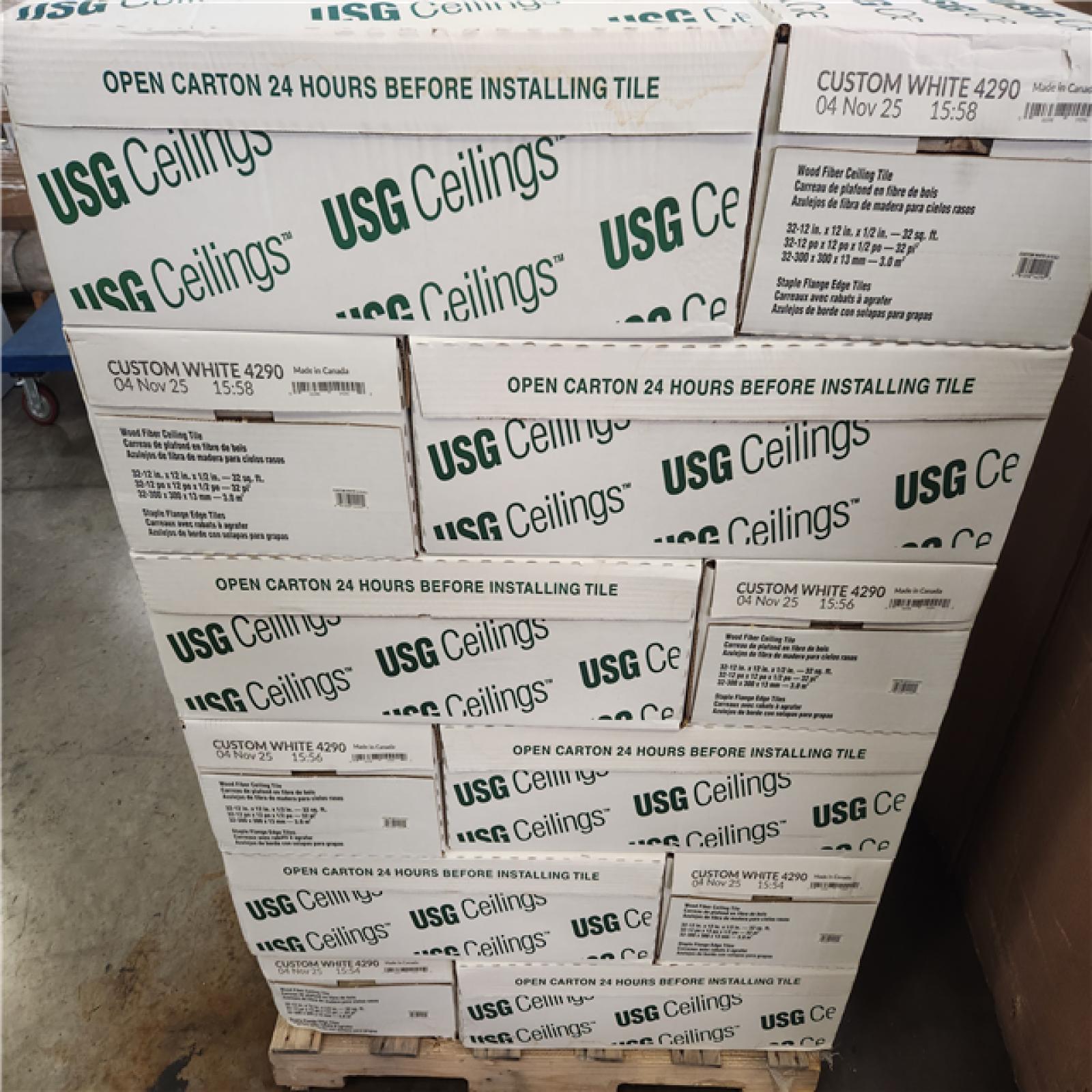 Phoenix NEW USG Ceiling Wood Fiber Ceiling Tile White (1 152 sq. ft/ 36 Cases)