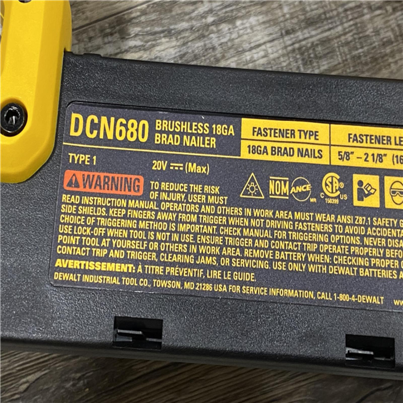 AS-IS DEWALT 20V MAX XR Lithium-Ion Electric Cordless 18-Gauge Brad Nailer (Tool Only)