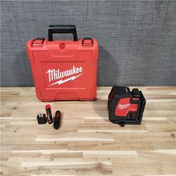 HOUSTON LOCATION - AS-IS Milwaukee 100 ft. REDLITHIUM Lithium-Ion USB Green Rechargeable Cross Line Laser Level with Charger