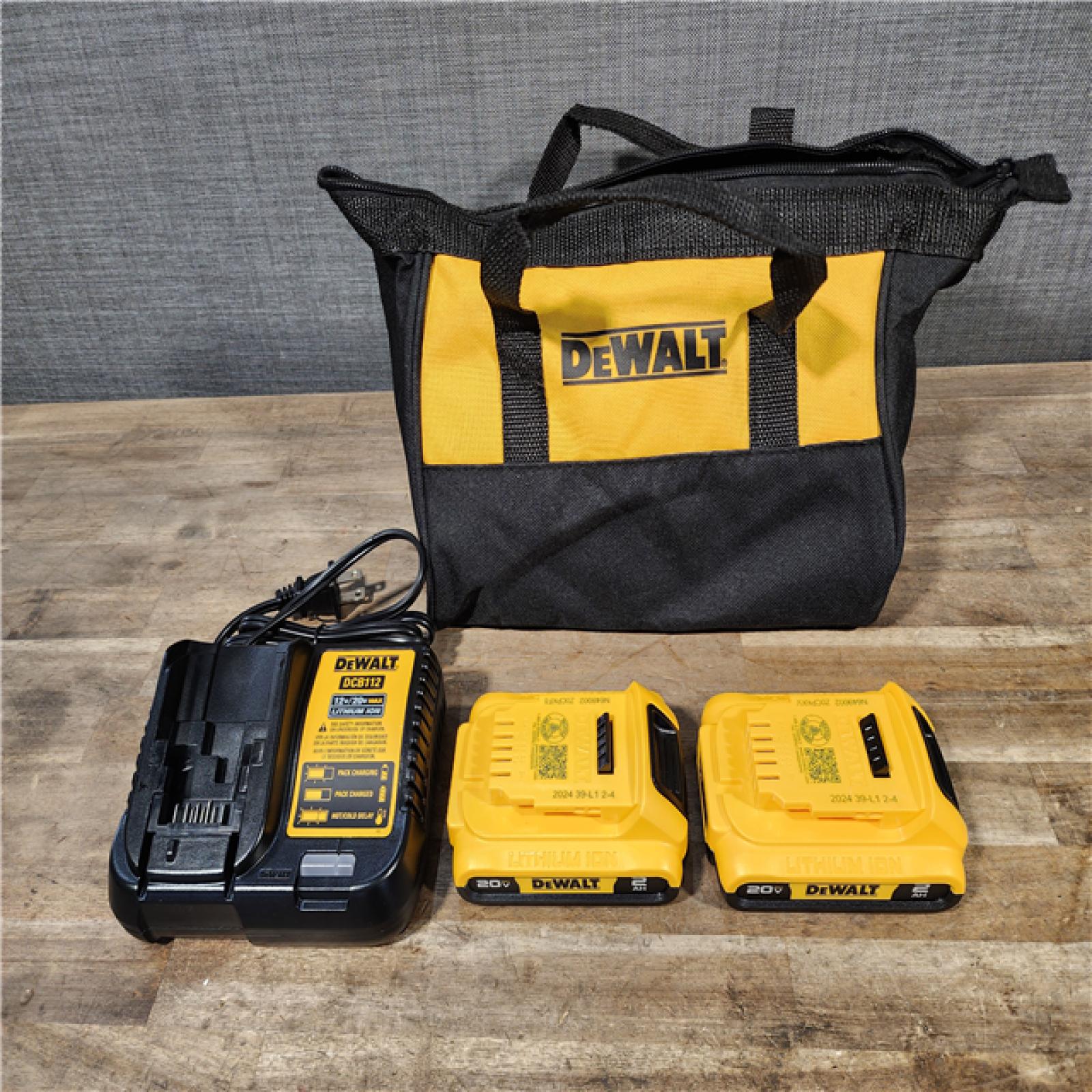 HOUSTON LOCATION - AS-IS Dewalt DCK225D2 20V MAX ATOMIC Brushless Compact Lithium-Ion 1/2 in. Cordless Drill Driver and 1/4 in. Impact Driver Combo Kit with 2 Batteries 2 Ah