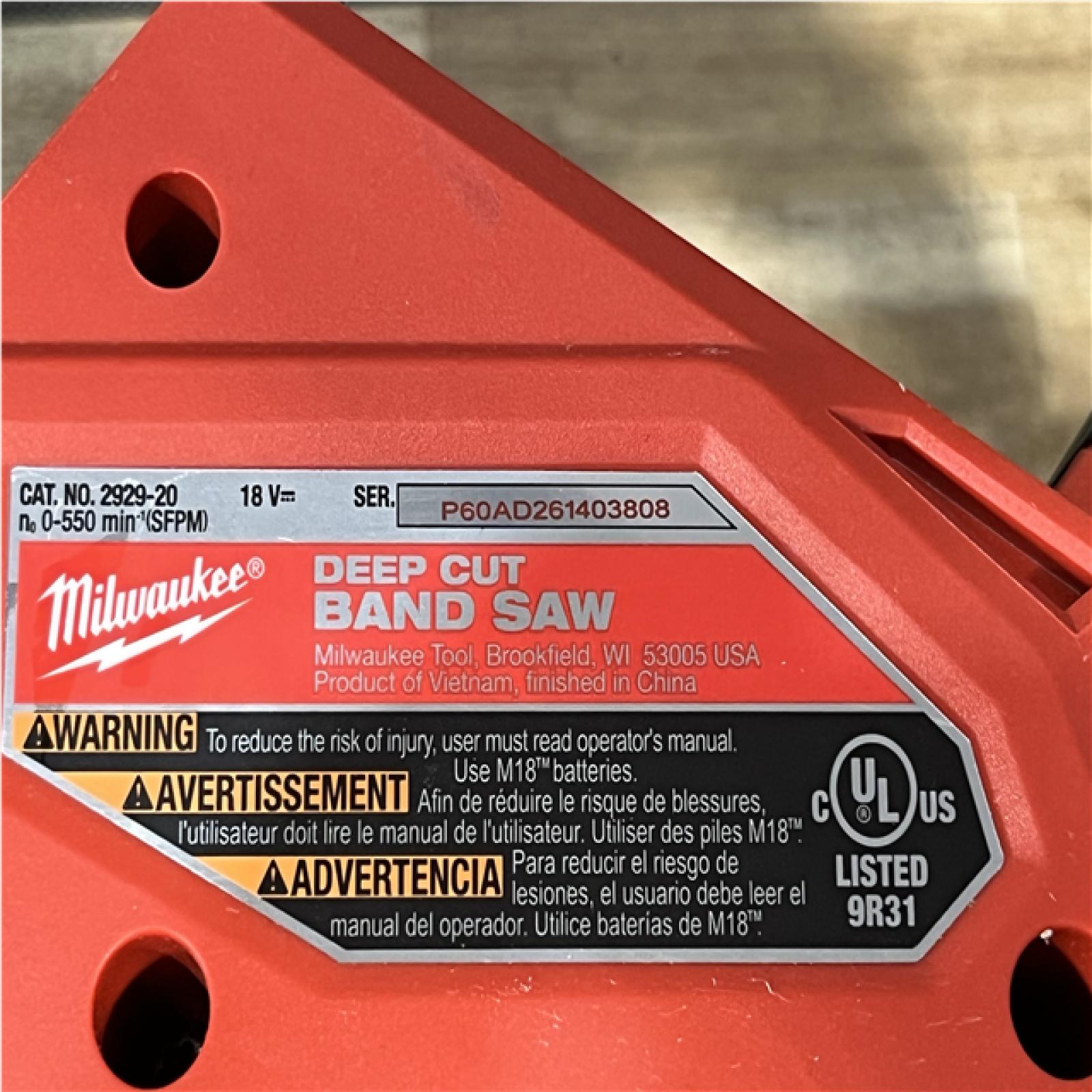 Houston Location AS-IS Milwaukee FUEL Deep Cut band Saw