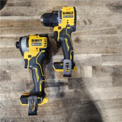 HOUSTON LOCATION - AS-IS Dewalt DCK225D2 20V MAX ATOMIC Brushless Compact Lithium-Ion 1/2 in. Cordless Drill Driver and 1/4 in. Impact Driver Combo Kit with 2 Batteries 2 Ah
