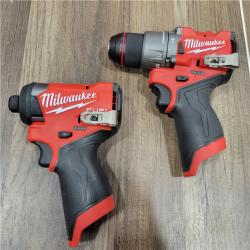 AS-IS  Milwaukee 3497-22 12V Brushless Hammer Drill and Impact Driver Combo Kit