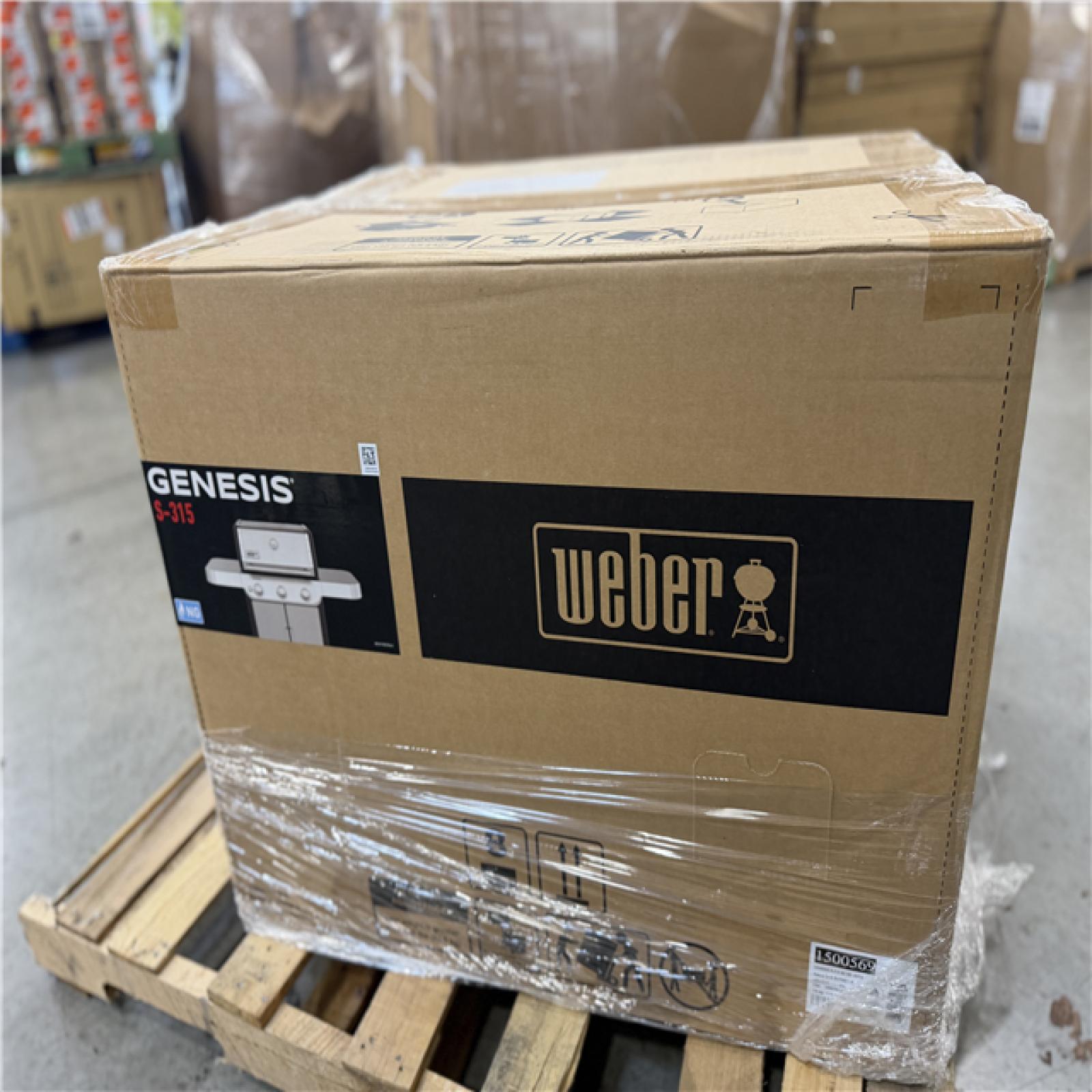 DALLAS LOCATION - Weber Genesis S-315 3-Burner Natural Gas Grill in Stainless Steel with Side Tables