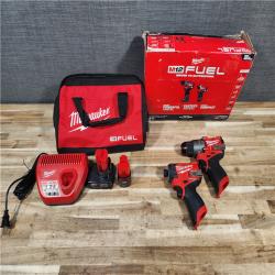 HOUSTON LOCATION - AS-IS Milwaukee  FUEL 12-Volt Lithium-Ion Brushless Cordless Hammer Drill and Impact Driver Combo Kit
