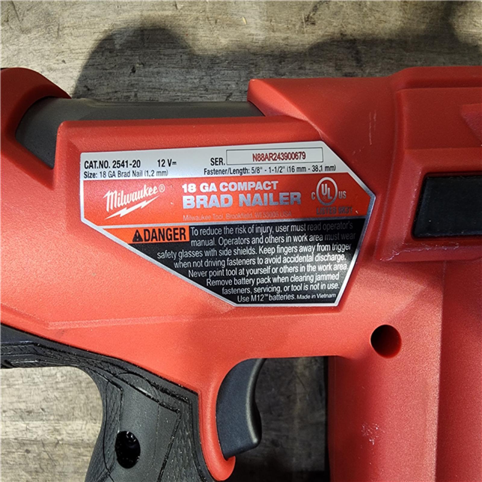 HOUSTON LOCATION - AS-IS Milwaukee M12 FUEL 18 Gauge Compact Brad Nailer (Tool-Only)