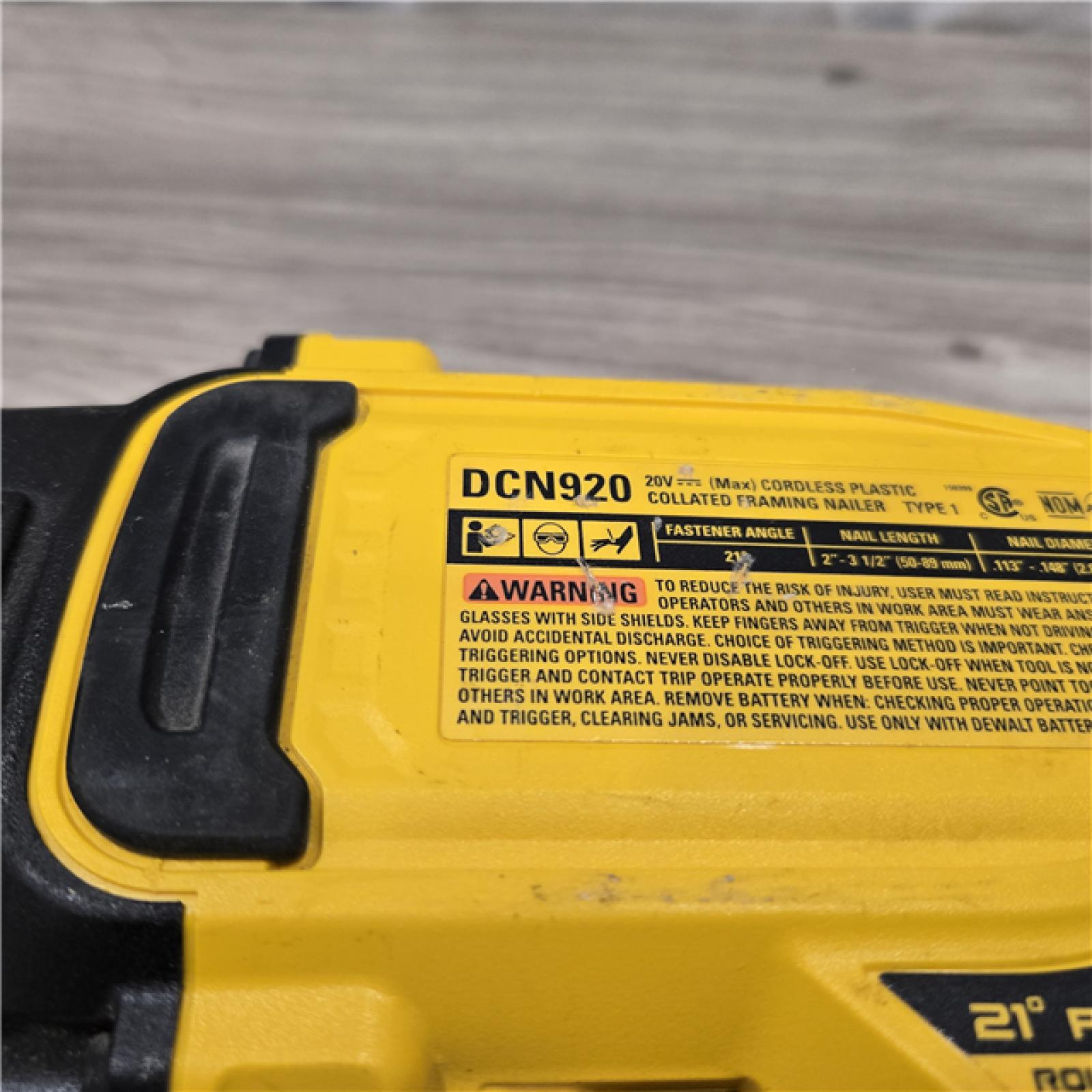 AS-IS DEWALT 20-Volt 21° Cordless Framing Nailer (Tool-Only)
