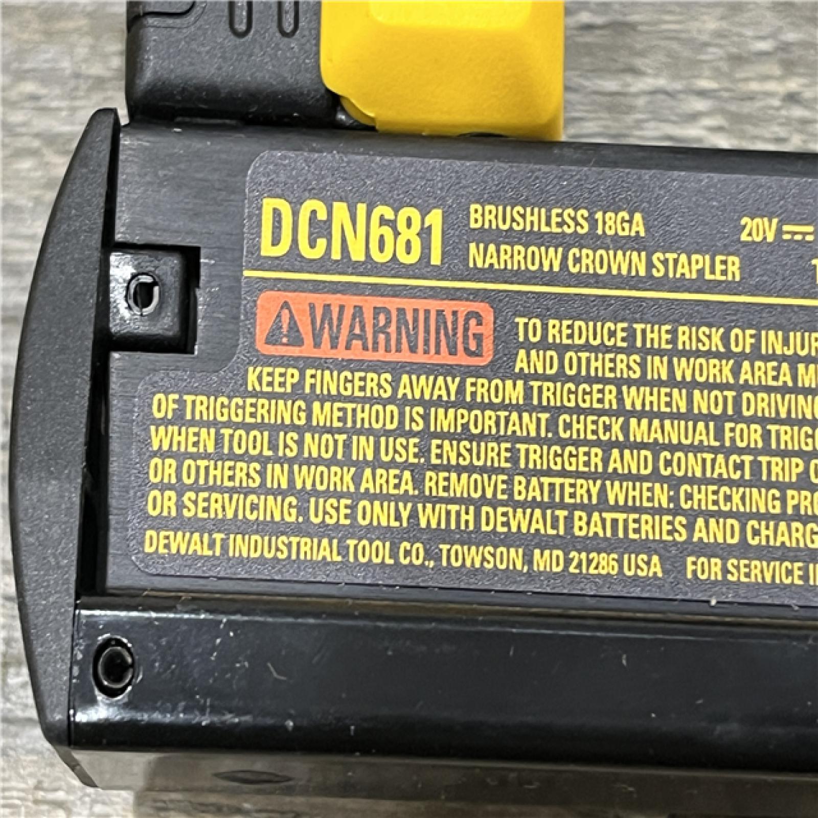AS-IS DEWALT 20V MAX XR Lithium-Ion Cordless 18-Gauge Narrow Crown Stapler Kit
