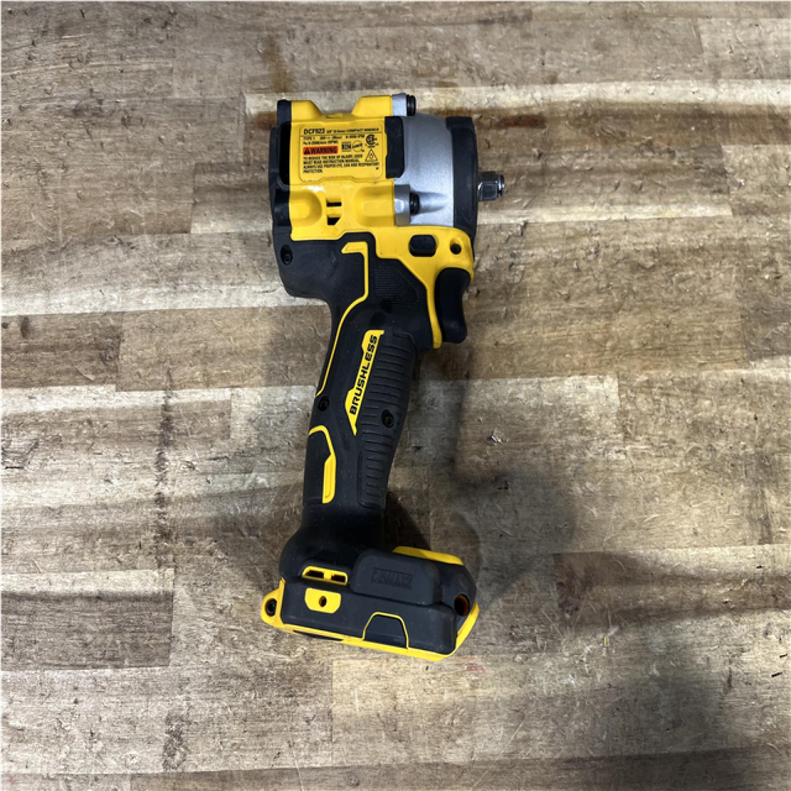 Houston Location AS-IS DEWALT ATOMIC 20V MAX Cordless Brushless 1/2 in. Variable Speed Impact Wrench (Tool Only)
