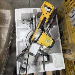 AS-IS DEWALT 15 Amp Corded 12 in. Double Bevel Sliding Compound Miter Saw, Blade Wrench and Material Clamp