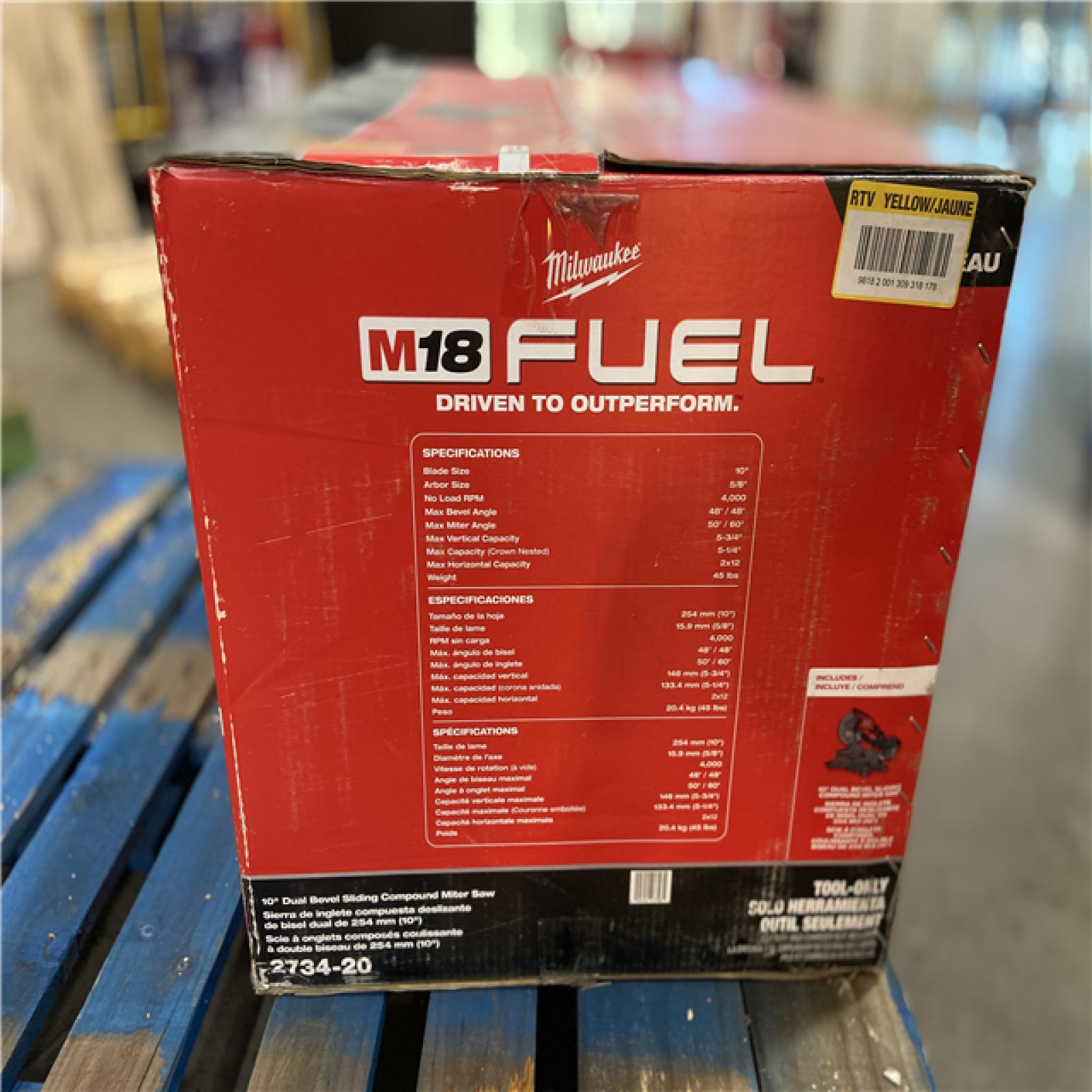 DALLAS LOCATION - Milwaukee M18 FUEL 18V Lithium-Ion Brushless Cordless 10 in. Dual Bevel Sliding Compound Miter Saw (Tool-Only)