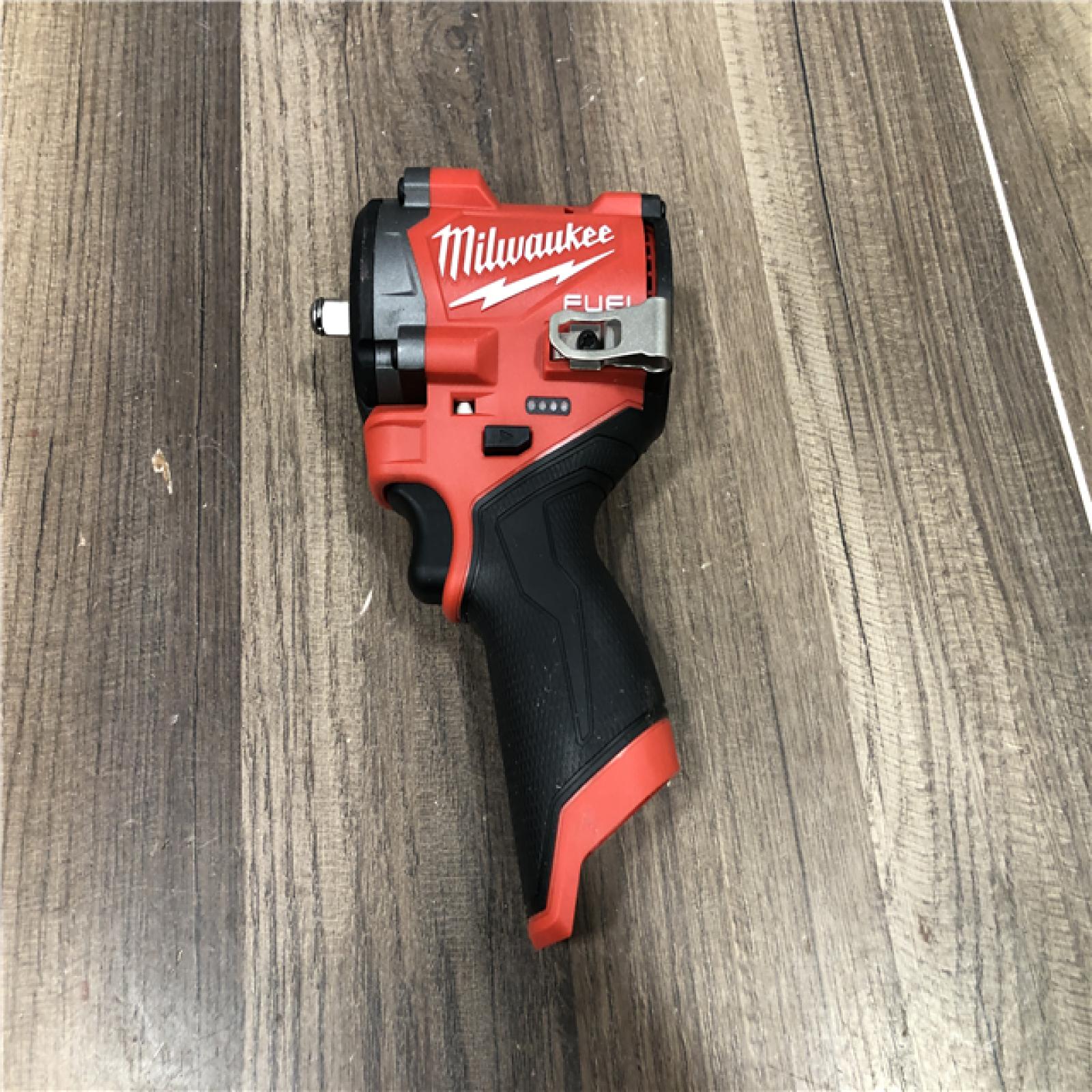 AS-IS Milwaukee FUEL 12V Lithium-Ion Brushless Cordless Stubby 3/8 in. Impact Wrench (Tool-Only)