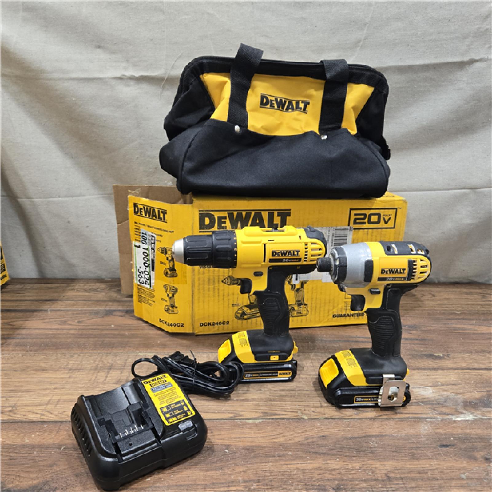 AS-IS DeWALT 20V MAX Cordless Drill Driver/Impact Driver Combo Kit 1.3 Ah Lithium Ion