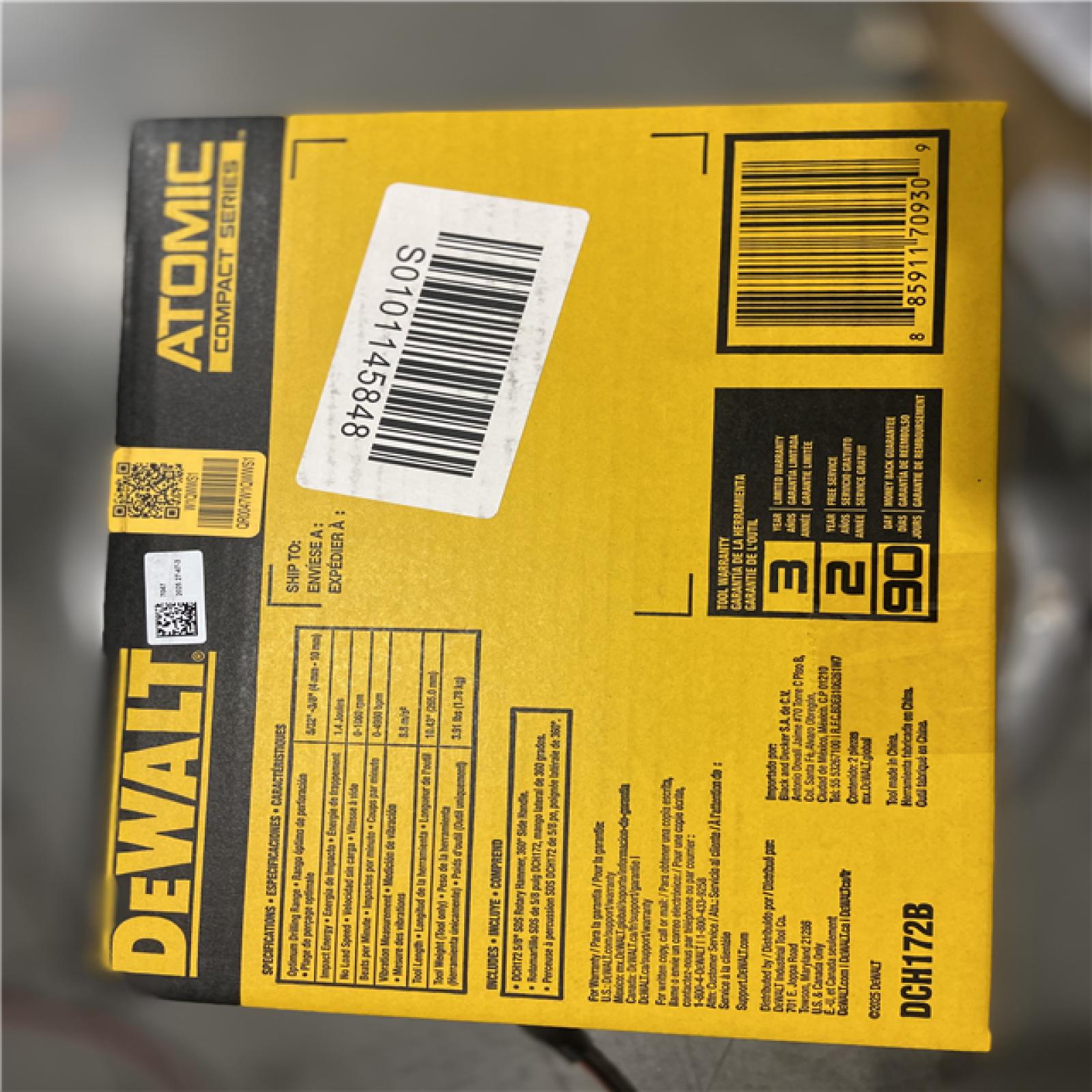 NEW! - DEWALT ATOMIC 20V MAX Cordless Brushless Ultra-Compact 5/8 in. SDS Plus Hammer Drill (Tool Only)