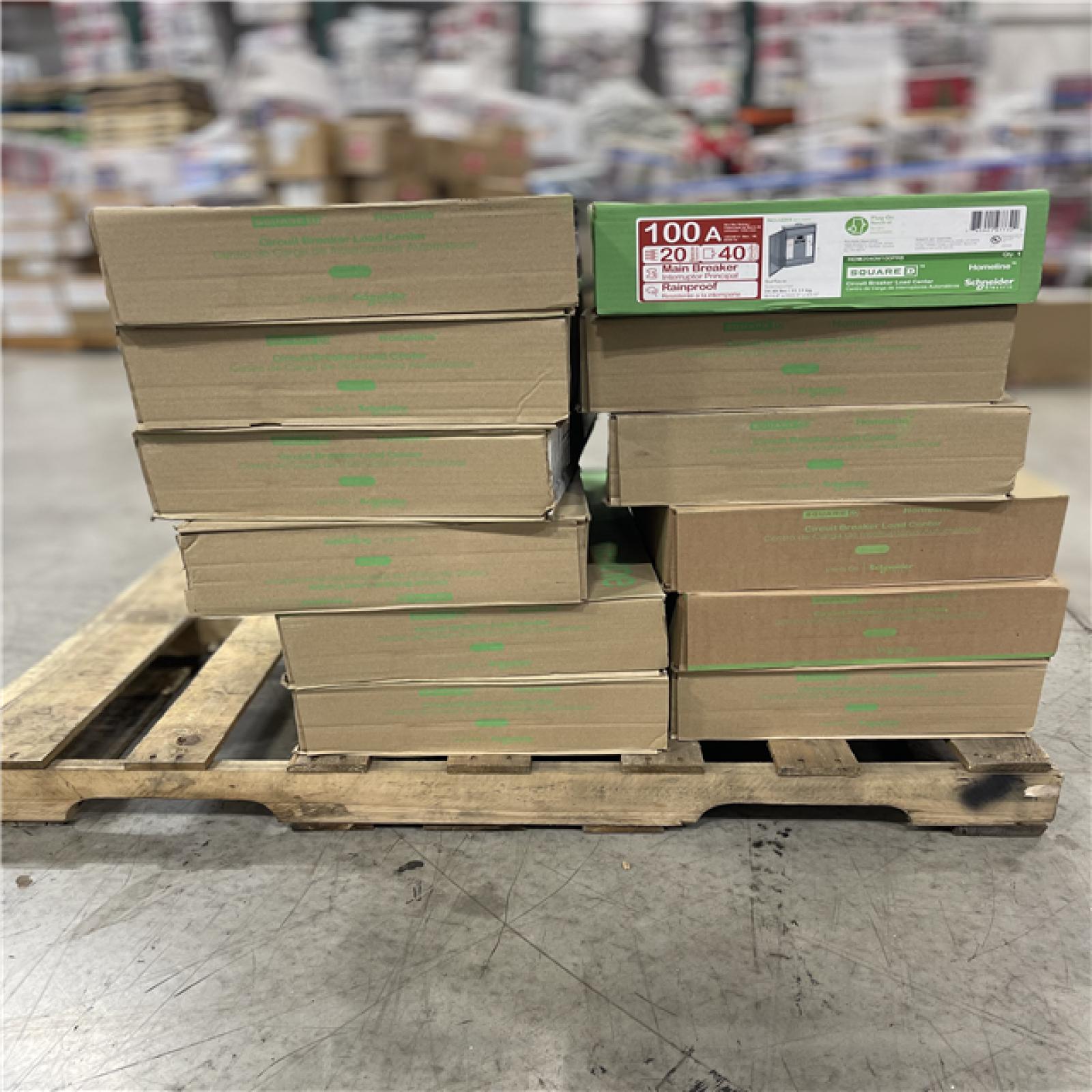 DALLAS LOCATION - Square D Homeline 100 Amp 20-Space 40-Circuit Outdoor Main Breaker PALLET-(12 UNITS)