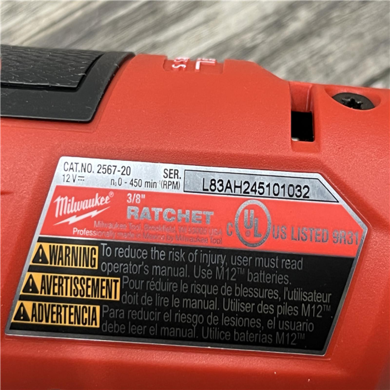 AS-IS Milwaukee FUEL 12-Volt Lithium-Ion Brushless Cordless High Speed 3/8 in. Ratchet (Tool-Only)