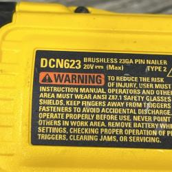 AS-IS DEWALT ATOMIC 20V MAX Lithium Ion Cordless 23 Gauge Pin Nailer Kit