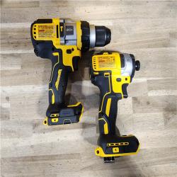 HOUSTON LOCATION - AS-IS DEWALT 20V MAX Cordless Brushless Hammer Drill/Driver 2 Tool Combo Kit with FLEXVOLT ADVANTAGE
