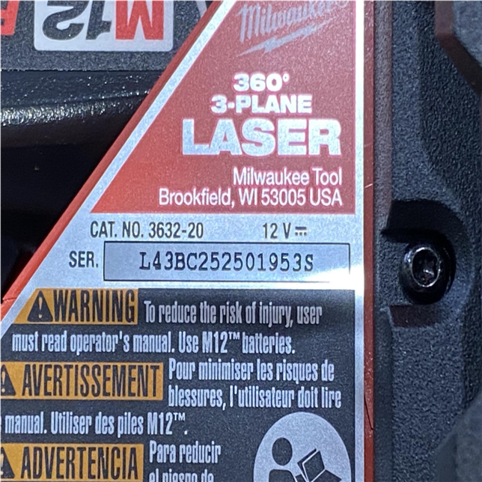Houston Location AS-IS Milwaukee 12-Volt Lithium-Ion Cordless Green 250 ft. 3-Plane Laser Level Kit