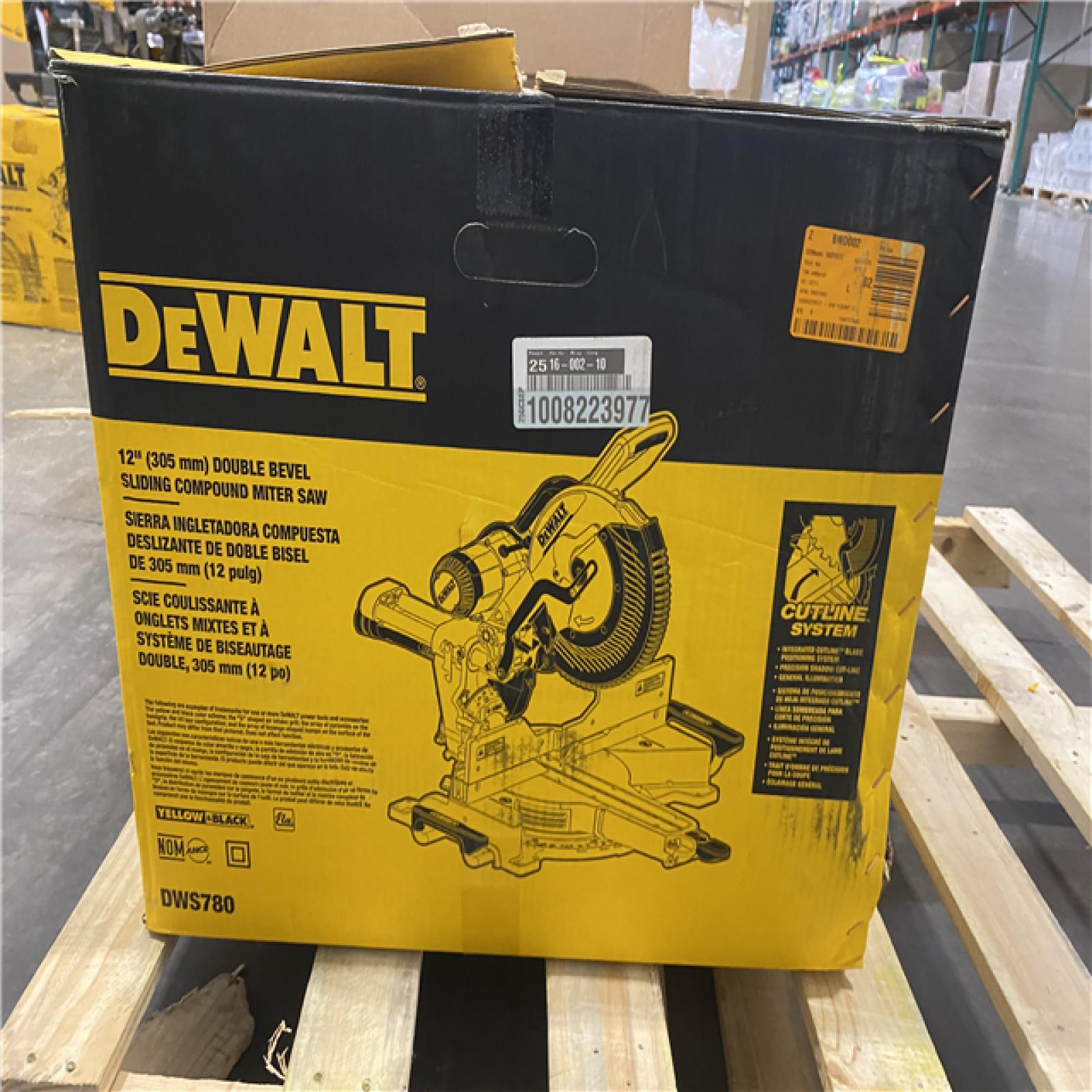 As-Is- DEWALT 15 Amp Corded 12 in. Double Bevel Sliding Compound Miter Saw