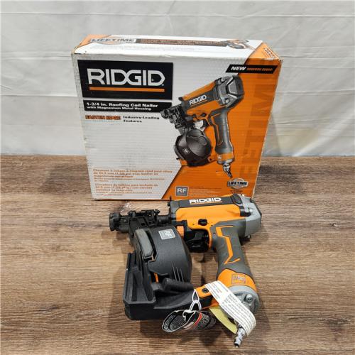 AS-IS RIDGID Pneumatic 15 Deg. 1-3/4 in. Coil Roofing Nailer