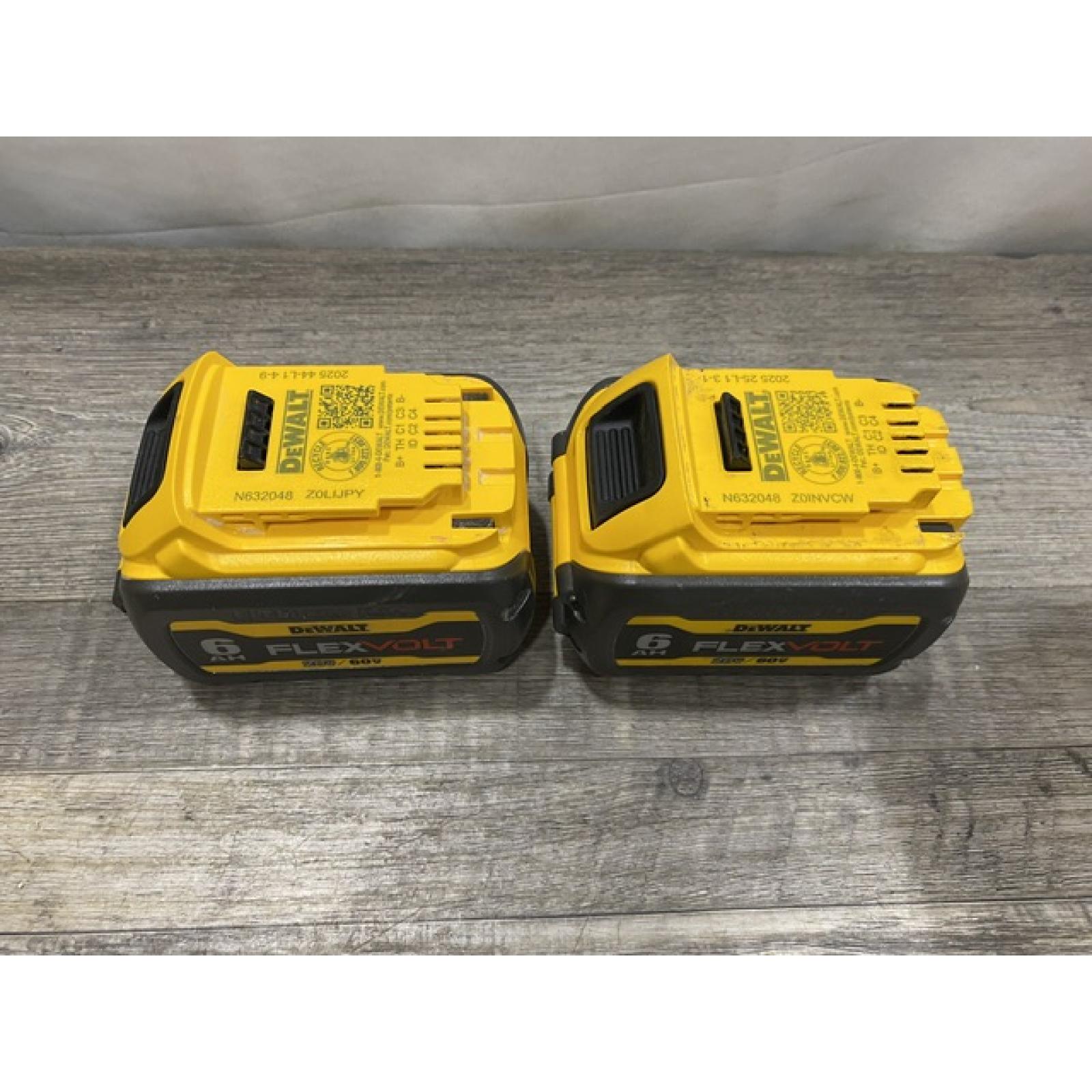 AS-IS DEWALT FLEXVOLT 20V/60V MAX Lithium-Ion 6.0Ah Battery Pack (2 Pack)