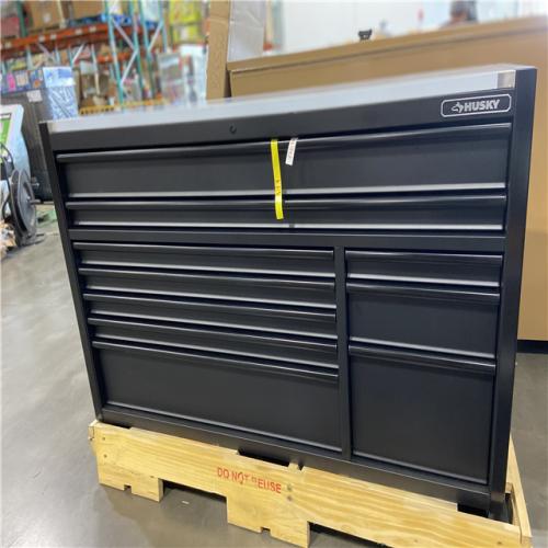 DALLAS LOCATION - Husky Modular Tool Storage 62 in. W X 24 in. D Heavy Duty Matte Black Mobile Workbench Cabinet