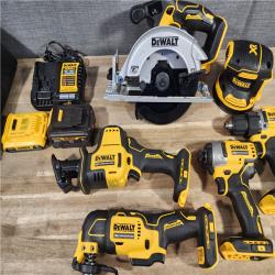 HOUSTON LOCATION - AS-IS (APPEARS LIKE NEW) DEWALT 20-Volt MAX Lithium-Ion Cordless 7-Tool Combo Kit with 2.0 Ah Battery, 5.0 Ah Battery and Charger