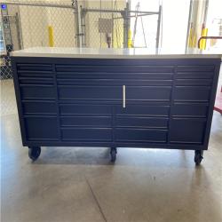 DALLAS LOCATION -  Tool Storage 84 in. W x 24 in. D Heavy Duty Mobile Workbench Tool Chest with Stainless Steel Work Top in Matte Black