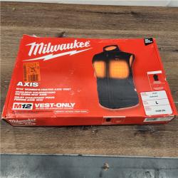 AS-IS Milwaukee M12 Lithium-Ion Black Heated AXIS Vest (Vest Only) (Large)
