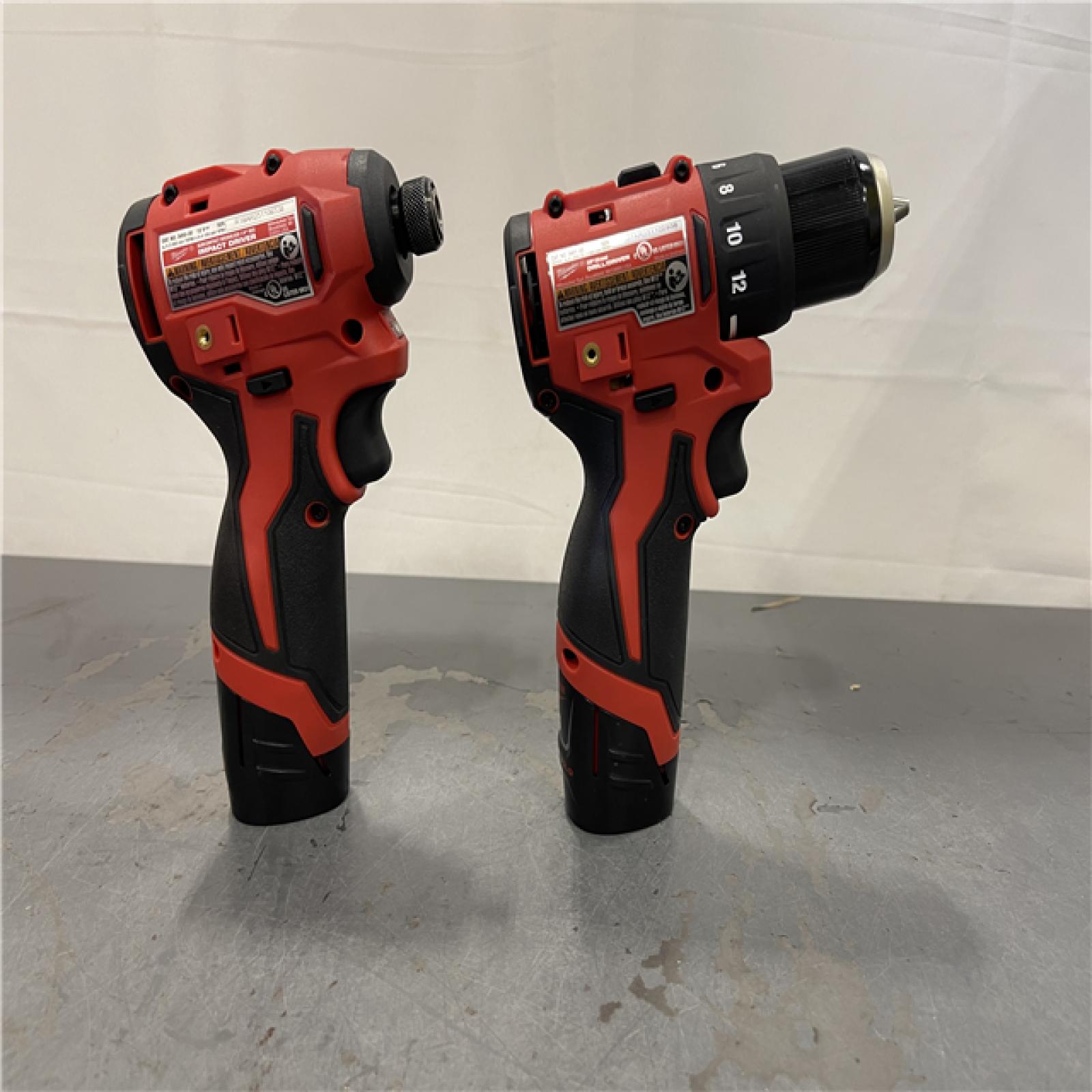AS-IS - Milwaukee M12 12-Volt Lithium-Ion Brushless Cordless Subcompact Drill and Impact Driver Combo Kit