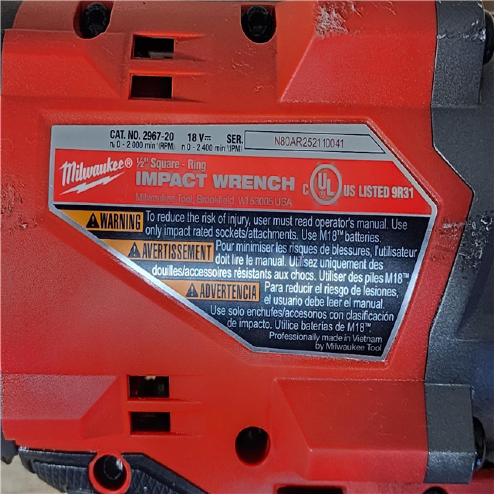 HOUSTON LOCATION - AS-IS Milwaukee FUEL 18V Lithium-Ion Brushless Cordless 1/2 in. Impact Wrench with Friction Ring (Tool-Only)