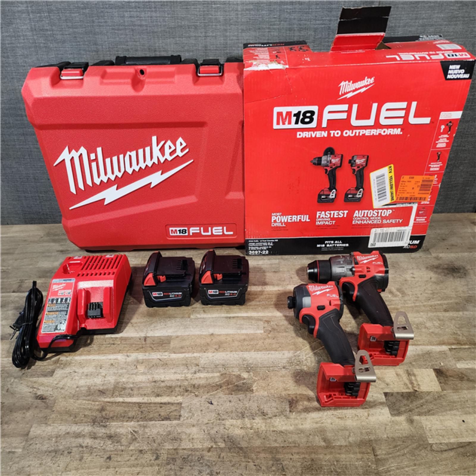 HOUSTON LOCATION - AS-IS (APPEARS LIKE NEW) Milwaukee FUEL 18V Lithium-Ion Brushless Cordless Hammer Drill and Impact Driver Combo Kit