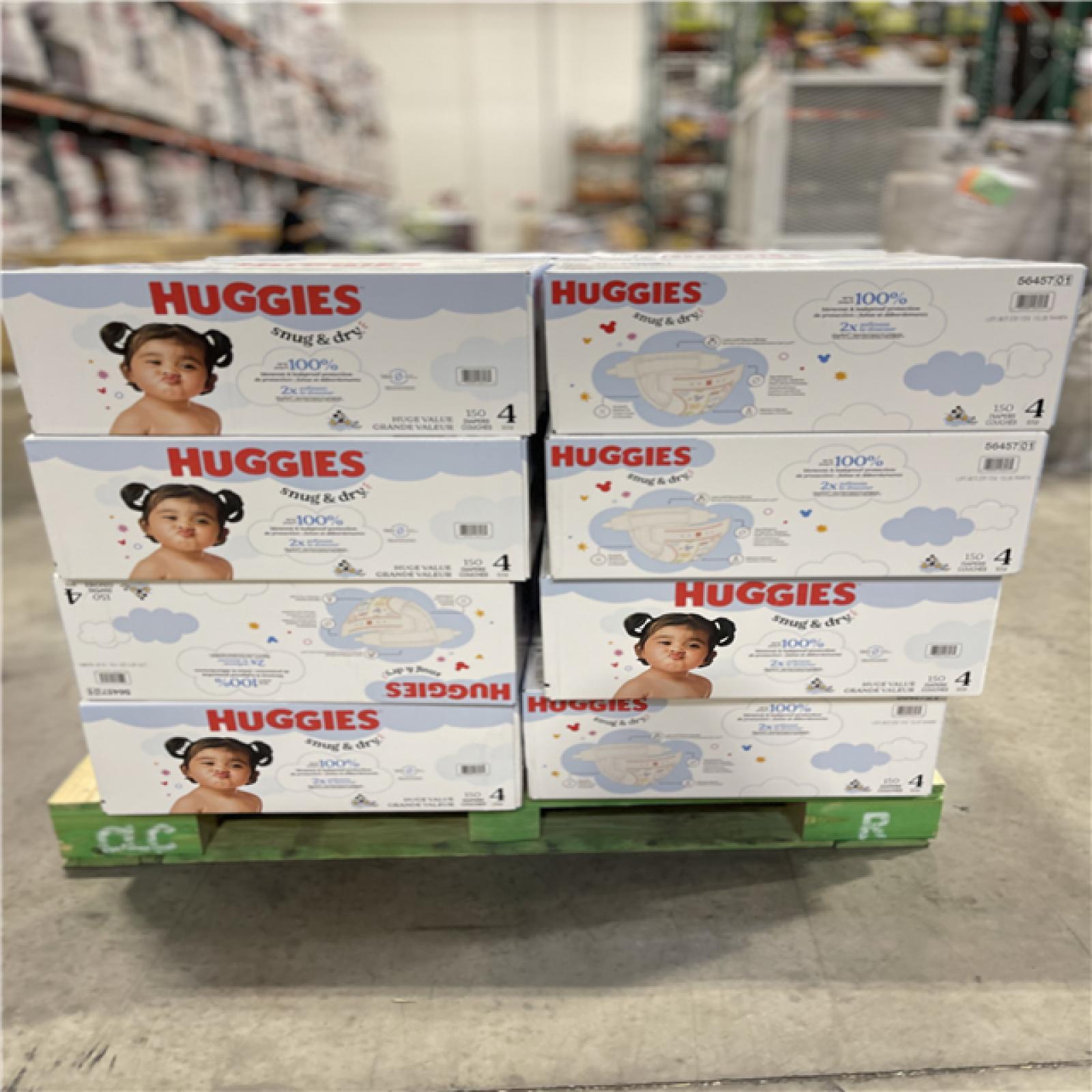 DALLAS LOCATION- NEW!- Huggies 150 Count Size 4 Snug & Dry Baby Diapers (24 UNITS)