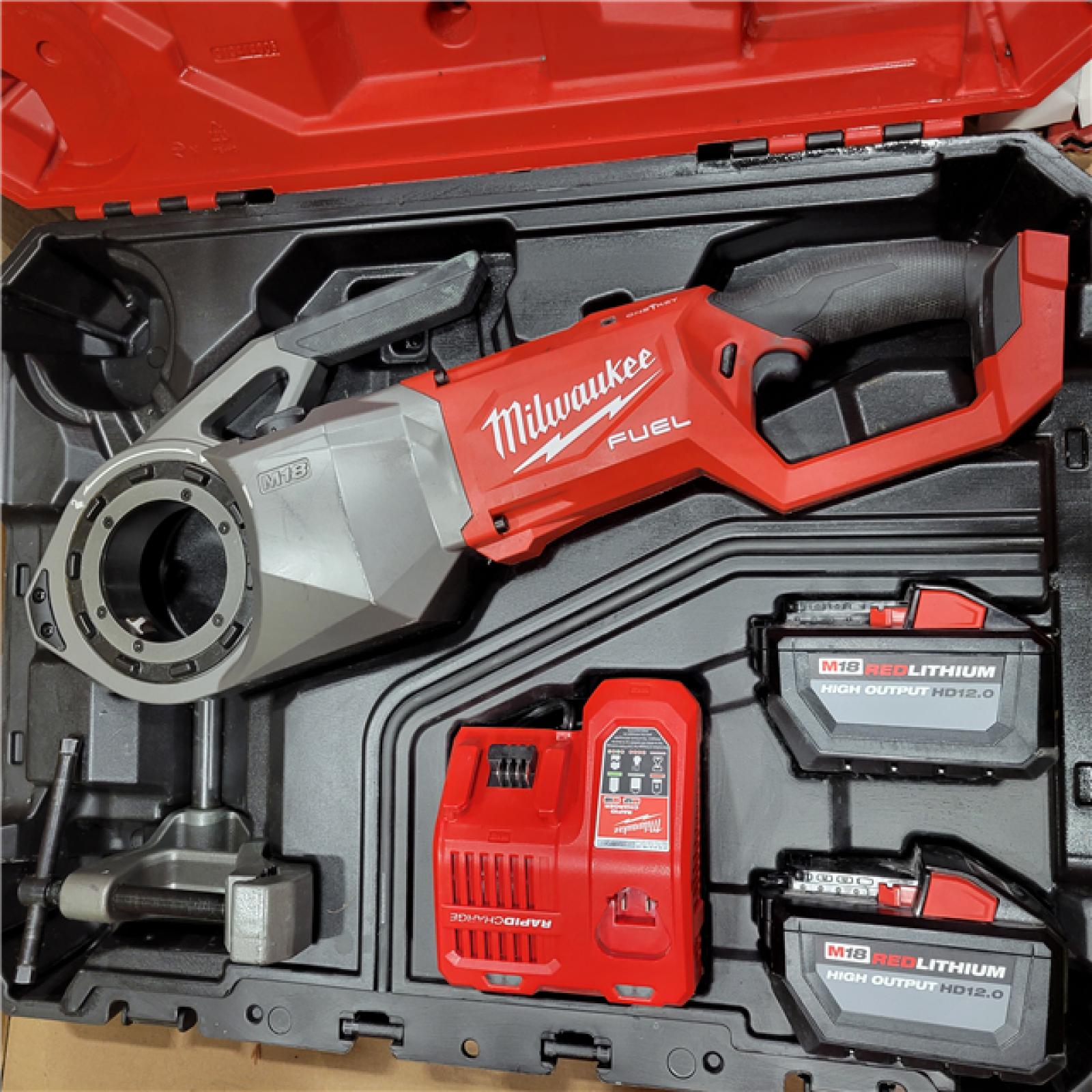 AS-IS Milwaukee M18 Fuel One-Key Cordless Brushless Pipe Threader Kit with (2) 12.0Ah Batteries and Case