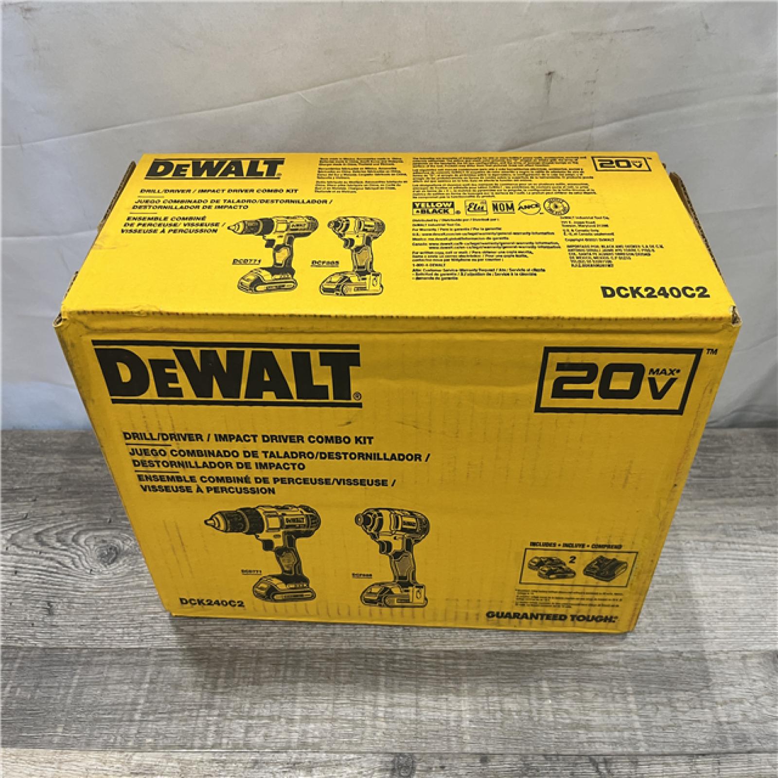 NEW - DEWALT 20V MAX Cordless Drill/Impact 2 Tool Combo Kit