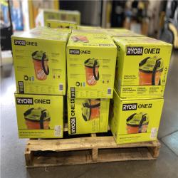 DALLAS LOCATION - RYOBI ONE+ 18V Cordless 5 Gal. Bucket Top Wet/Dry Vacuum (Tool Only) with 1/4 in. Hose and Crevice Tool (19 UNITS)