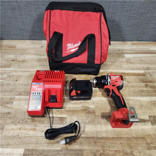 HOUSTON LOCATION - AS - IS Milwaukee 18V Lithium-Ion Brushless Cordless 1/2 in. Compact Drill/Driver with kit