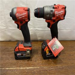 AS-IS MILWAUKEE M18 FUEL 18V Lithium-Ion Brushless Cordless Hammer Drill and Impact Driver Combo Kit (2-Tool) with 2 Batteries