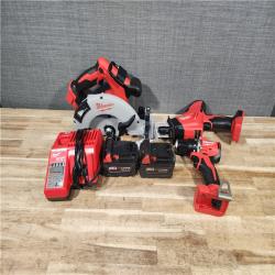 HOUSTON LOCATION - AS - IS Milwaukee 3 Tool Combo Kit W/ (2) Battery & Charger