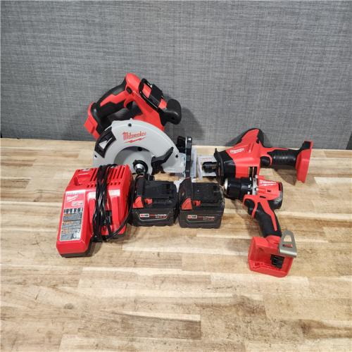 HOUSTON LOCATION - AS - IS Milwaukee 3 Tool Combo Kit W/ (2) Battery & Charger