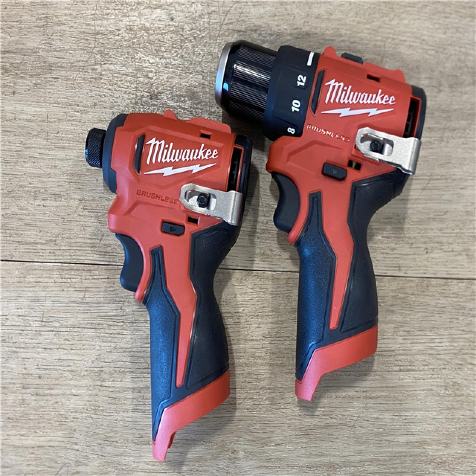 AS-IS Milwaukee 12-Volt Lithium-Ion Brushless Cordless Subcompact Drill and Impact Driver Combo Kit