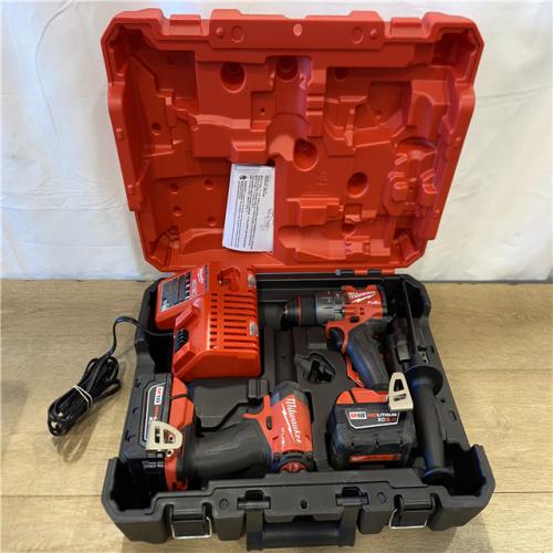 AS-IS Milwaukee FUEL 18V Lithium-Ion Brushless Cordless Hammer Drill and Impact Driver Combo Kit