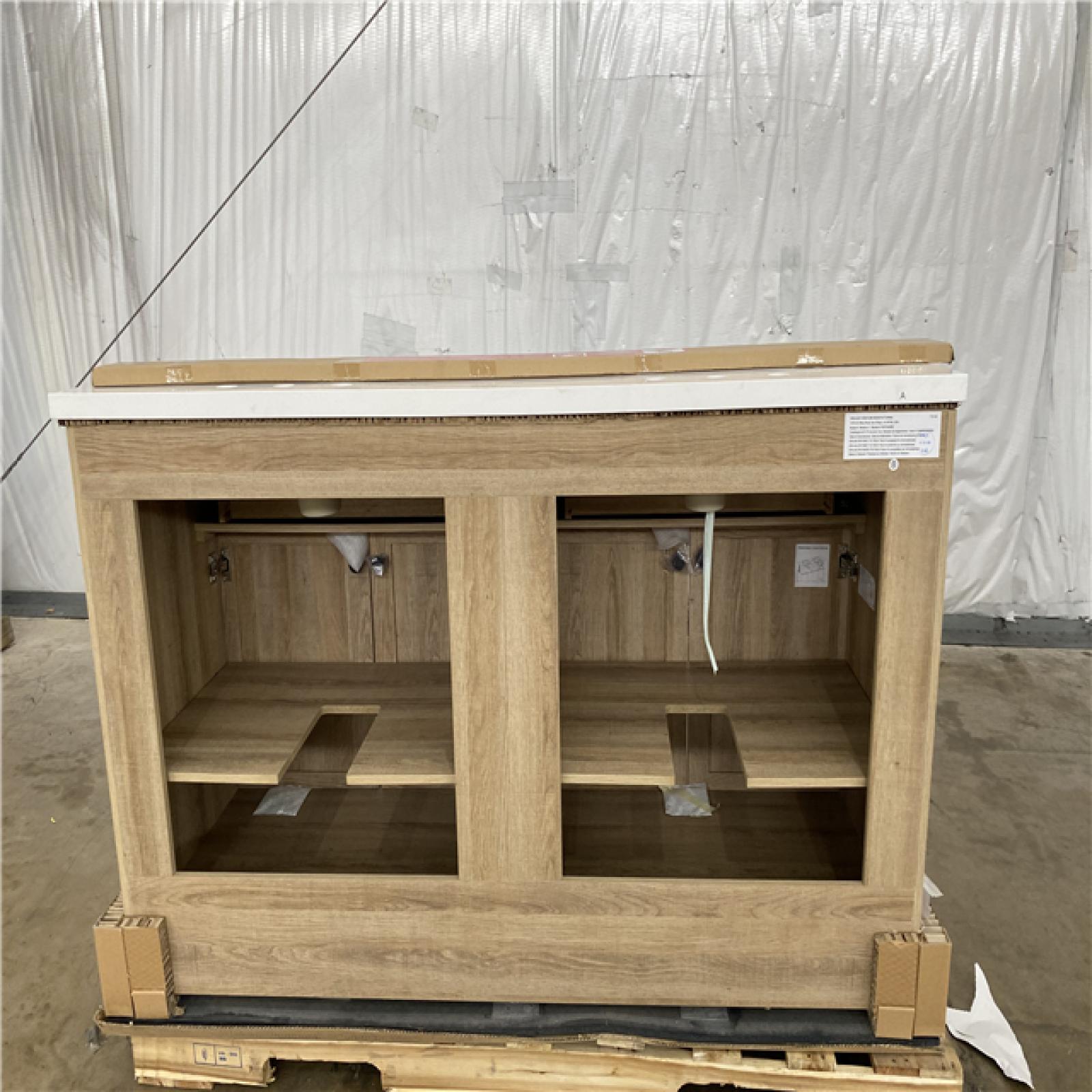 Houston Location AS IS - 60in Vanity Light Oak