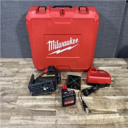 Houston Location AS-IS Milwaukee 12-Volt Lithium-Ion Cordless Green 250 ft. 3-Plane Laser Level Kit