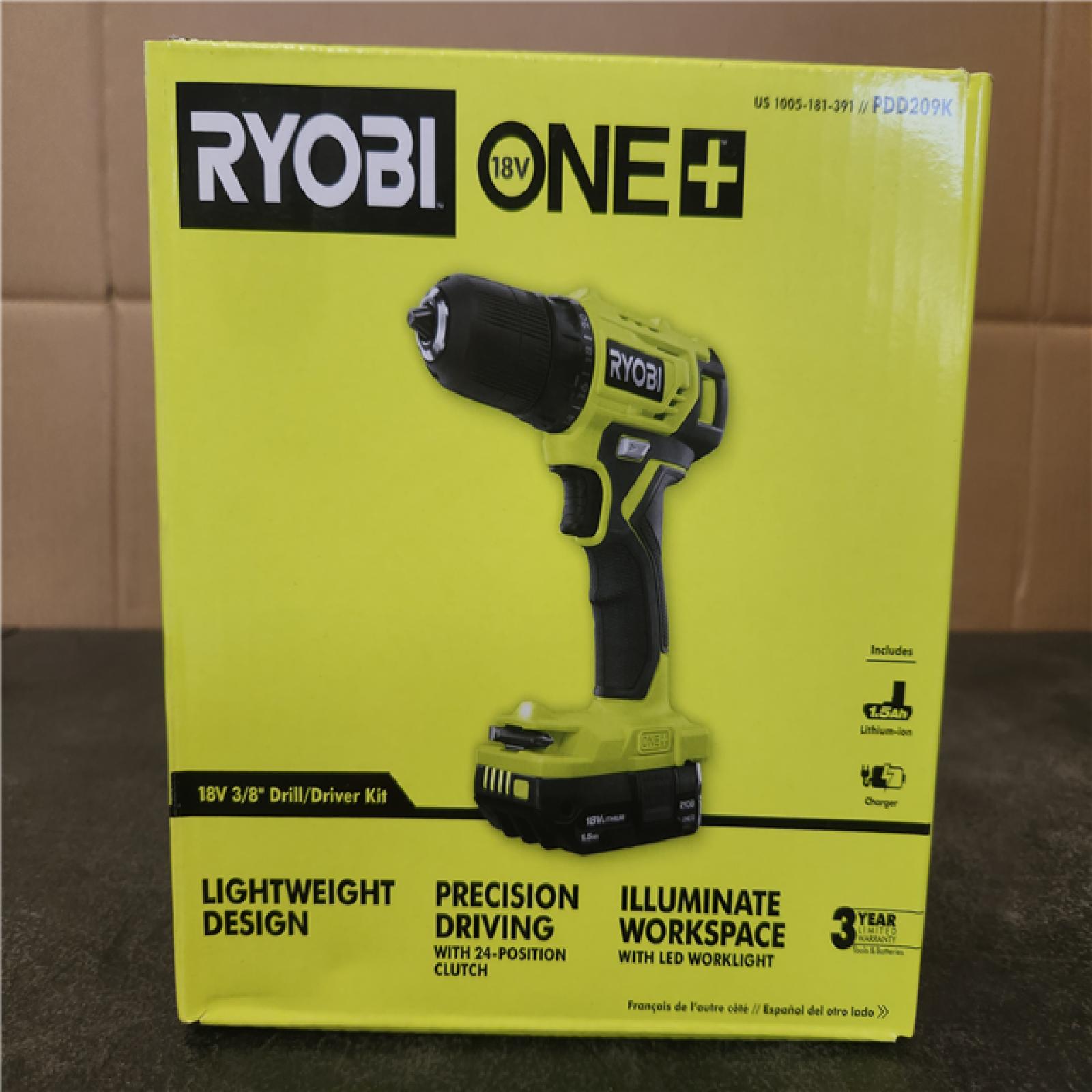 Phoenix NEW RYOBI ONE+ 18V Cordless 3/8 in. Drill/Driver Kit with Compact Battery and Charger SEALED